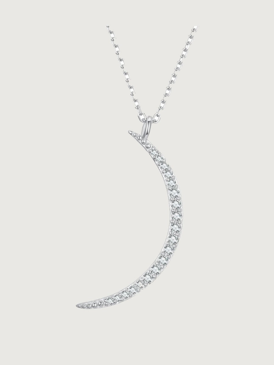 Pandantiv cu Lantisor din Argint Crescent Moon