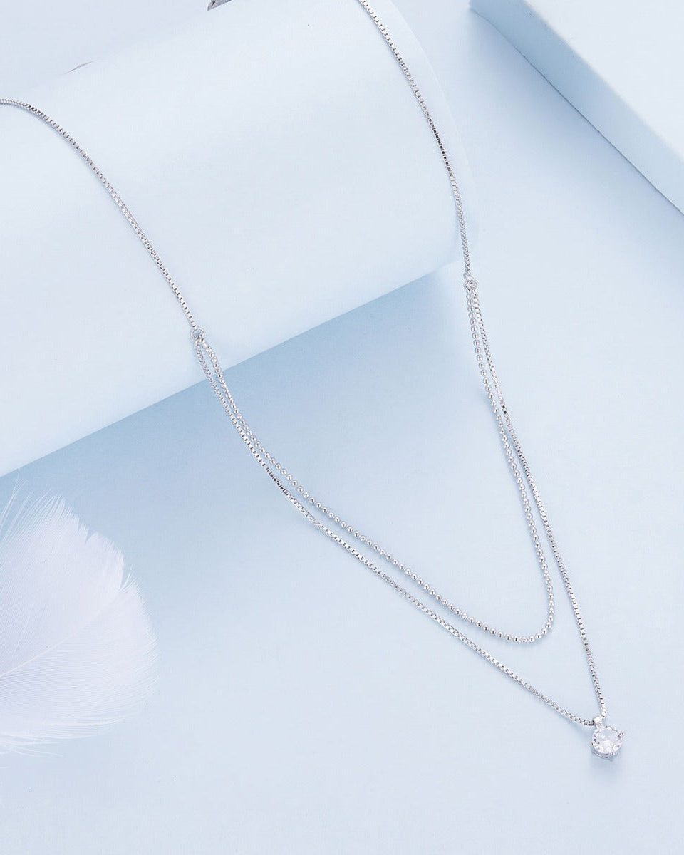 Pandantiv cu Lantisor din Argint Shining Double Layer