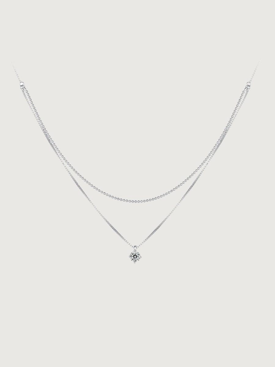 Pandantiv cu Lantisor din Argint Shining Double Layer