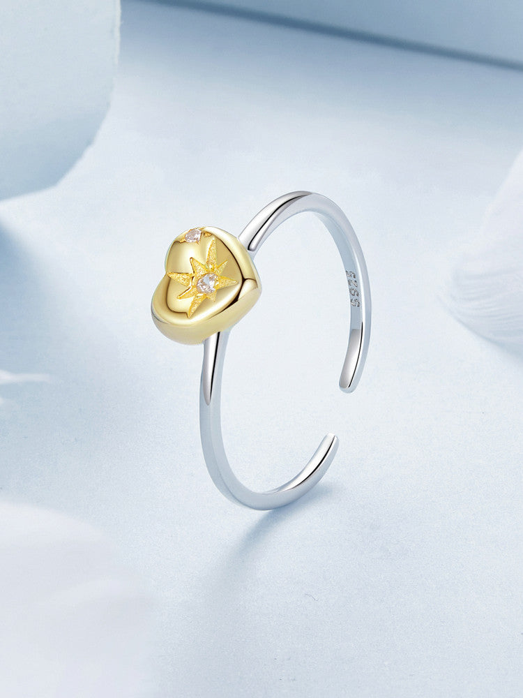 Inel din Argint Celestial Heart Duo