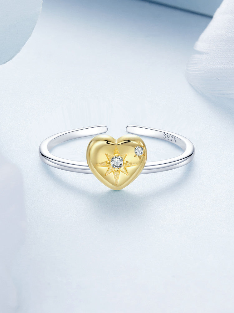 Inel din Argint Celestial Heart Duo