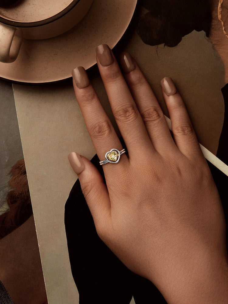 Inel din Argint Celestial Heart Duo