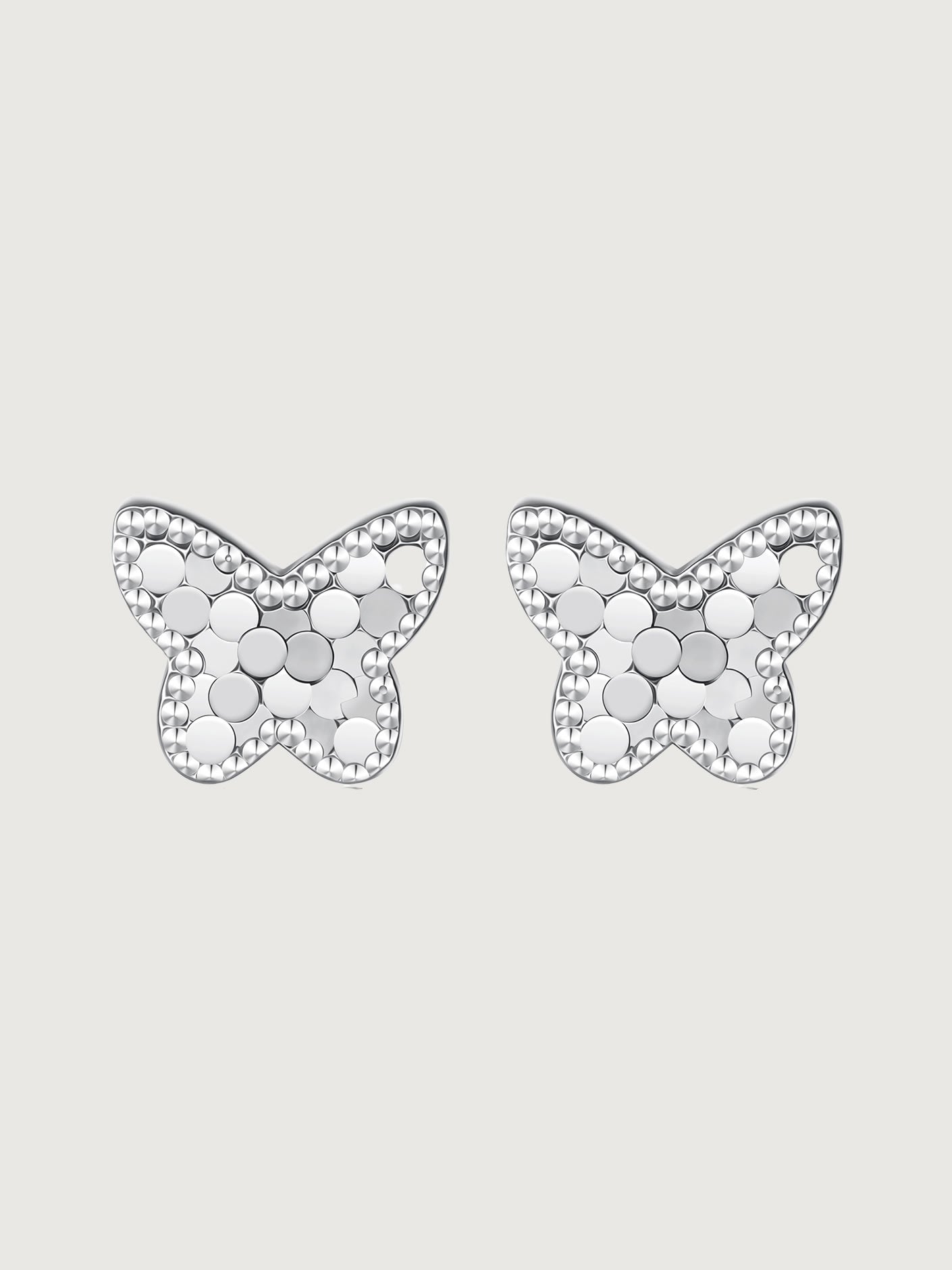 Cercei din argint 925 Butterfly Texture cu fluture texturat minimalist