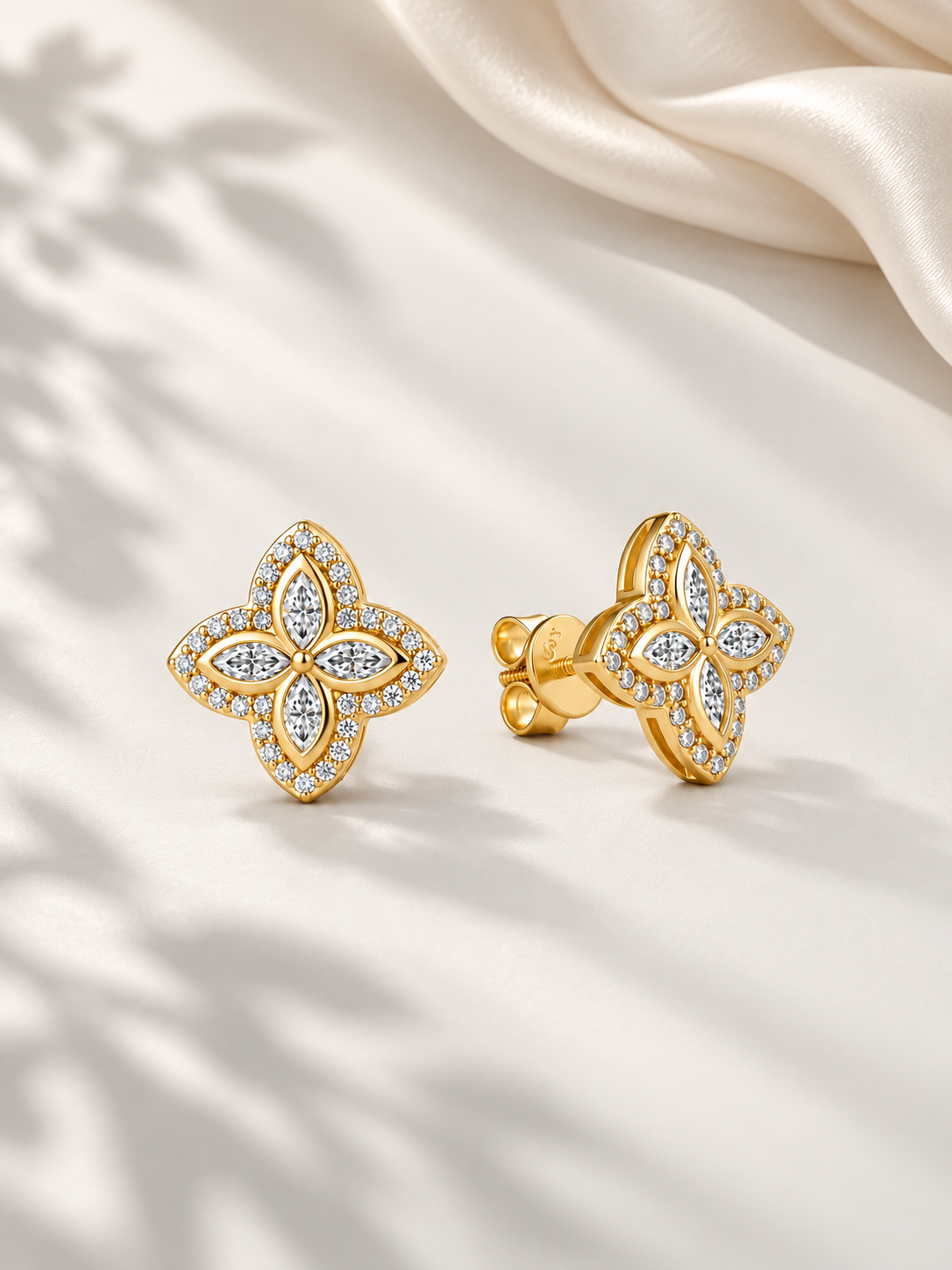 Cercei din Argint 925 Gold cu Moissanite 1,1 CTW