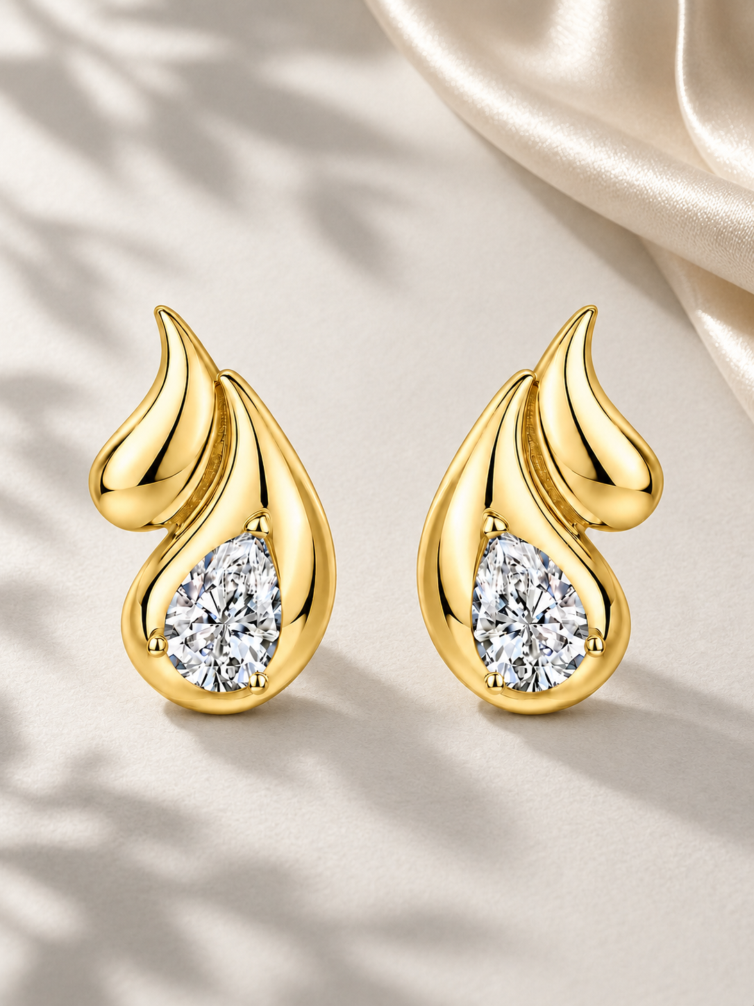 Cercei din Argint 925 Gold cu Moissanite 1 CTW