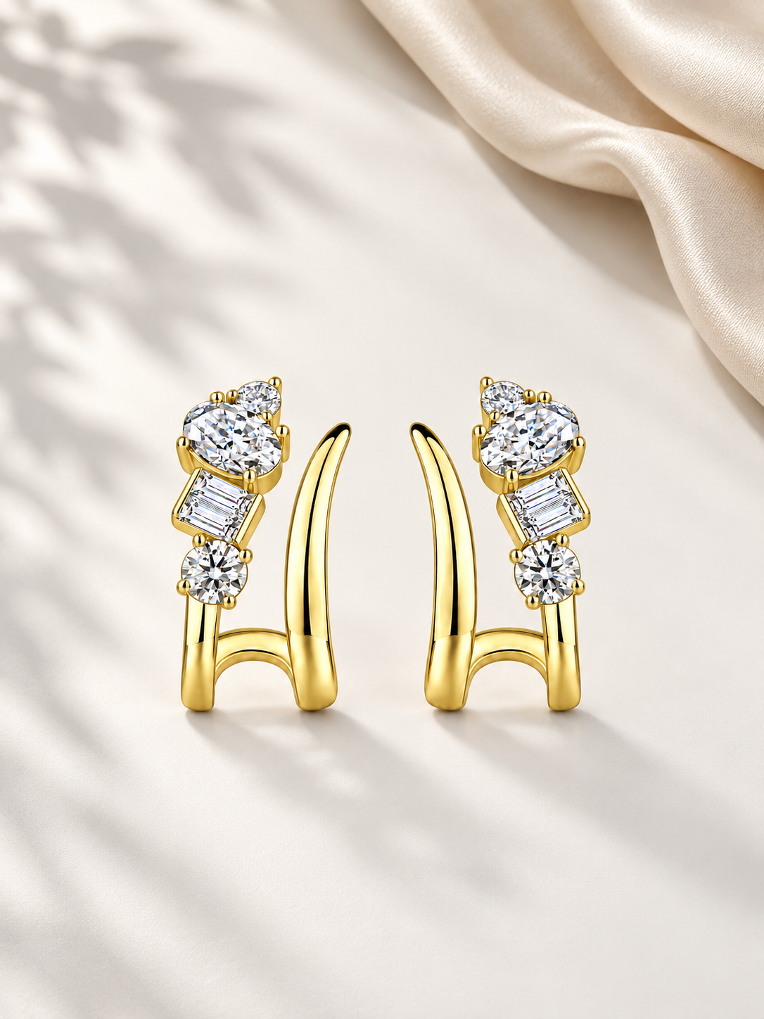 Cercei din Argint 925 Gold cu Moissanite 6A