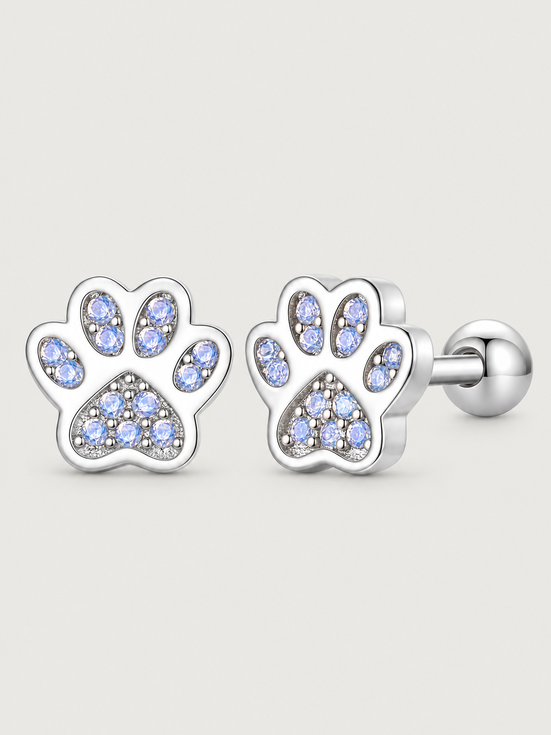 Cercei din argint 925 Paw of Light in forma de labuta cu opal