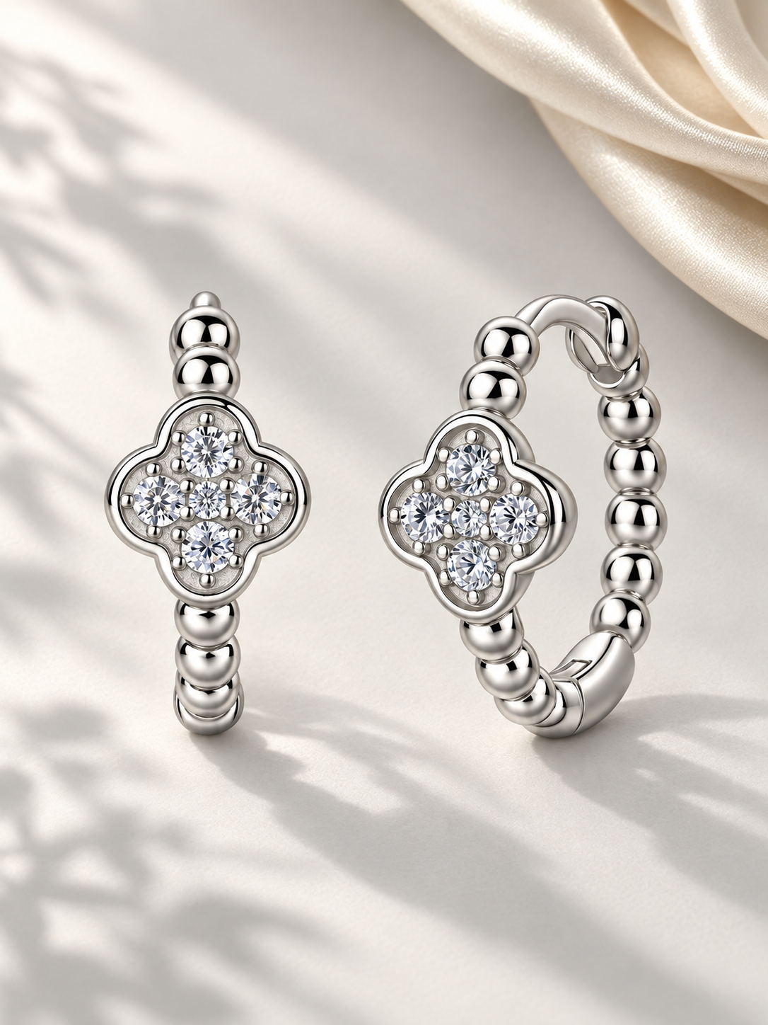Cercei din Argint 925 Silver cu Motiv Clover