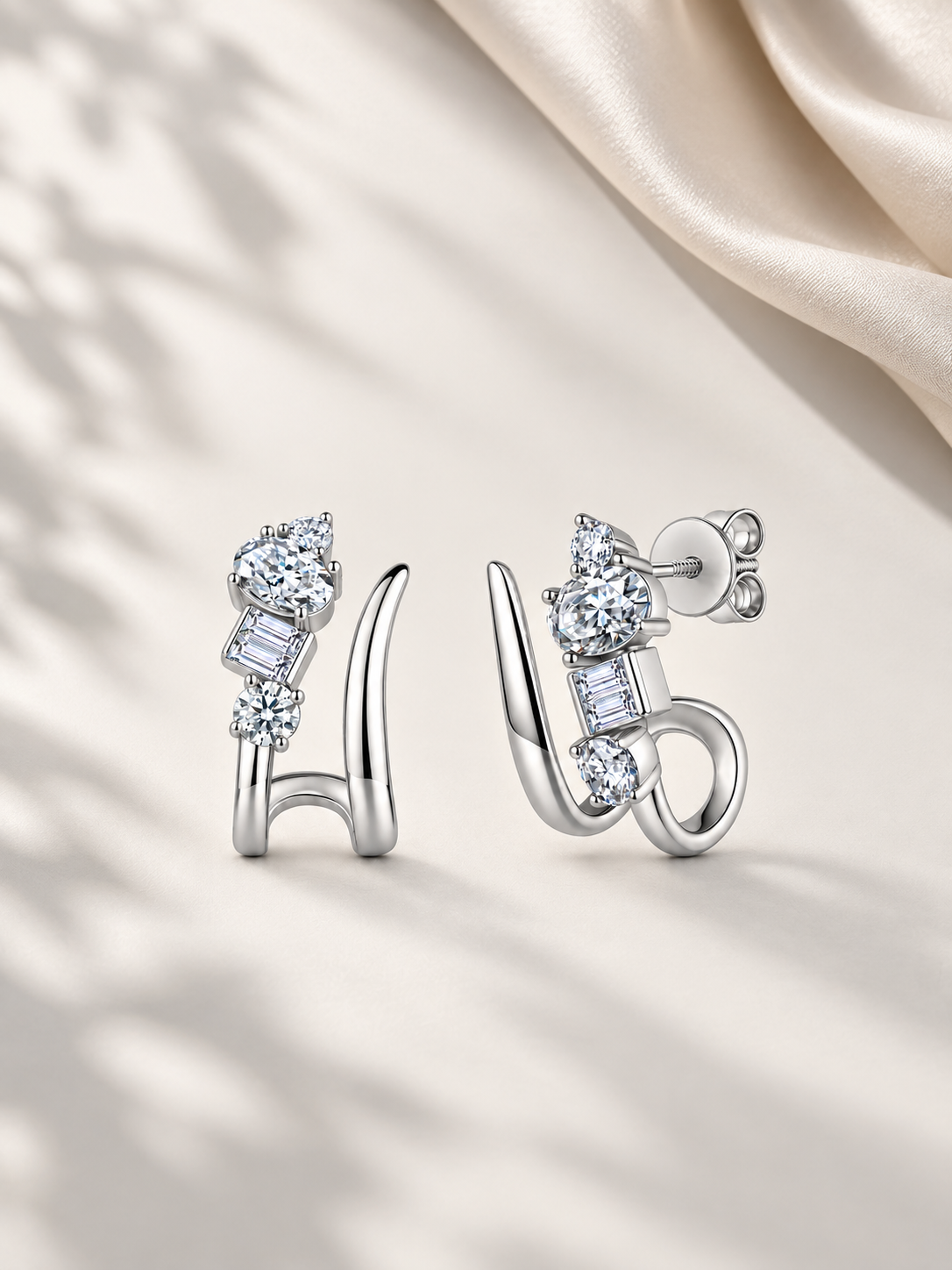 Cercei din Argint 925 Silver cu Moissanite 6A