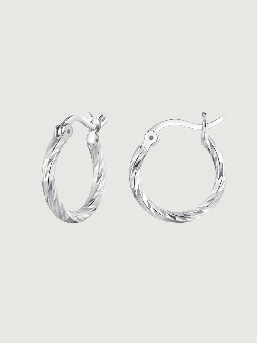 Cercei din argint Diamond Light S cu finisaj Diamond Cut