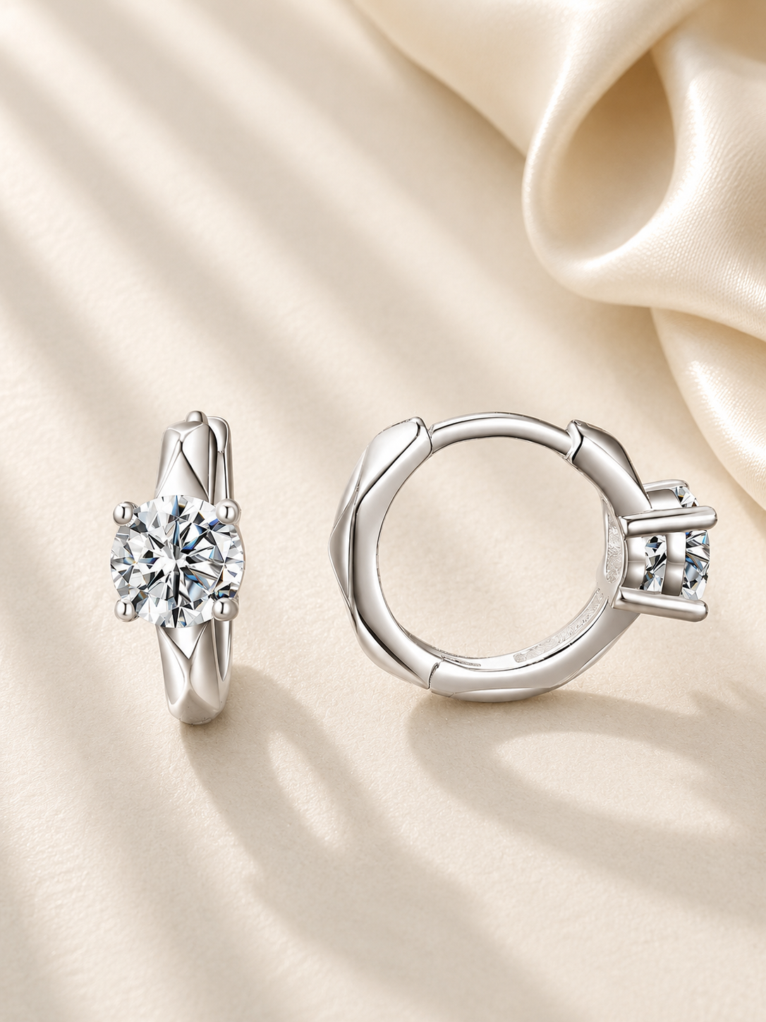 Cercei eleganti din argint 925 cu moissanite