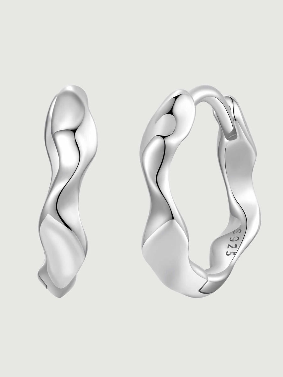 Cercei din argint Fluid Motion cu design fluid