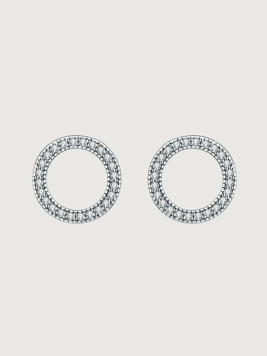 Cercei din argint Geometry Light cu zirconii 5A și design geometric elegant