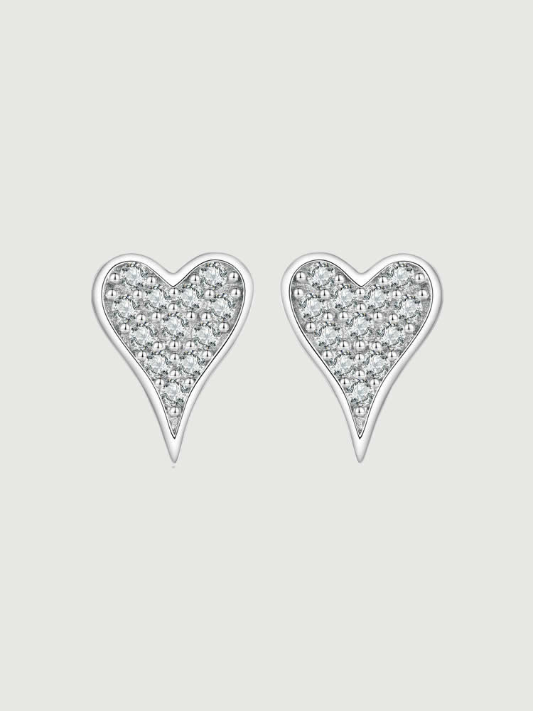 Cercei din argint Glacé Heart cu zirconii 5A
