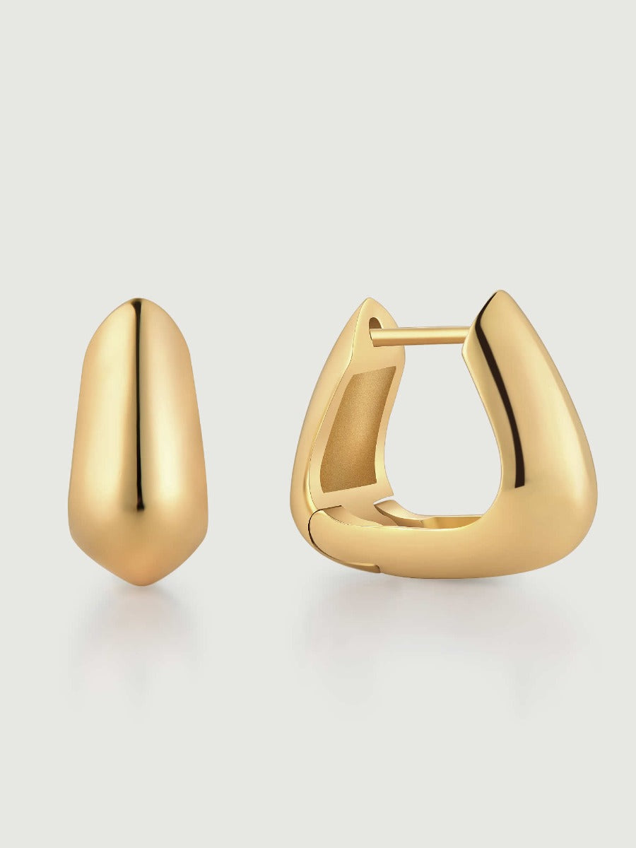 Cercei din argint Gold Architectural Grace placați cu aur 18K