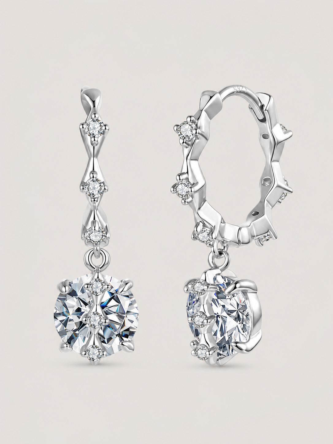 Cercei din Argint cu Moissanite 1 ct Celestial Radiance