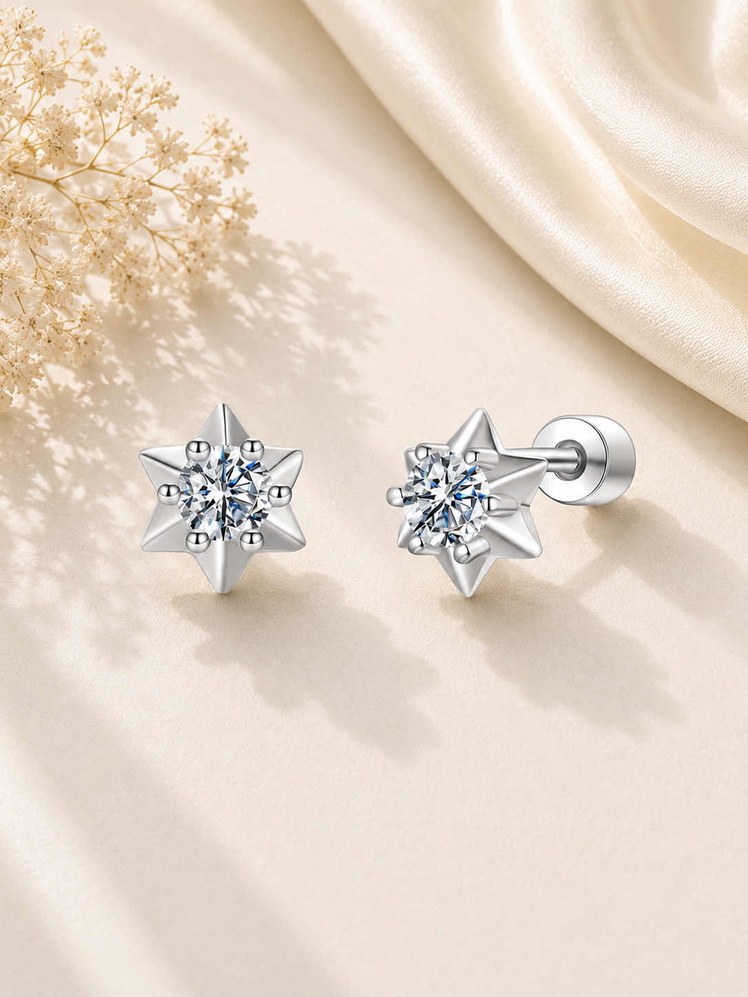 Cercei din argint cu moissanite ideali pentru cadou elegant