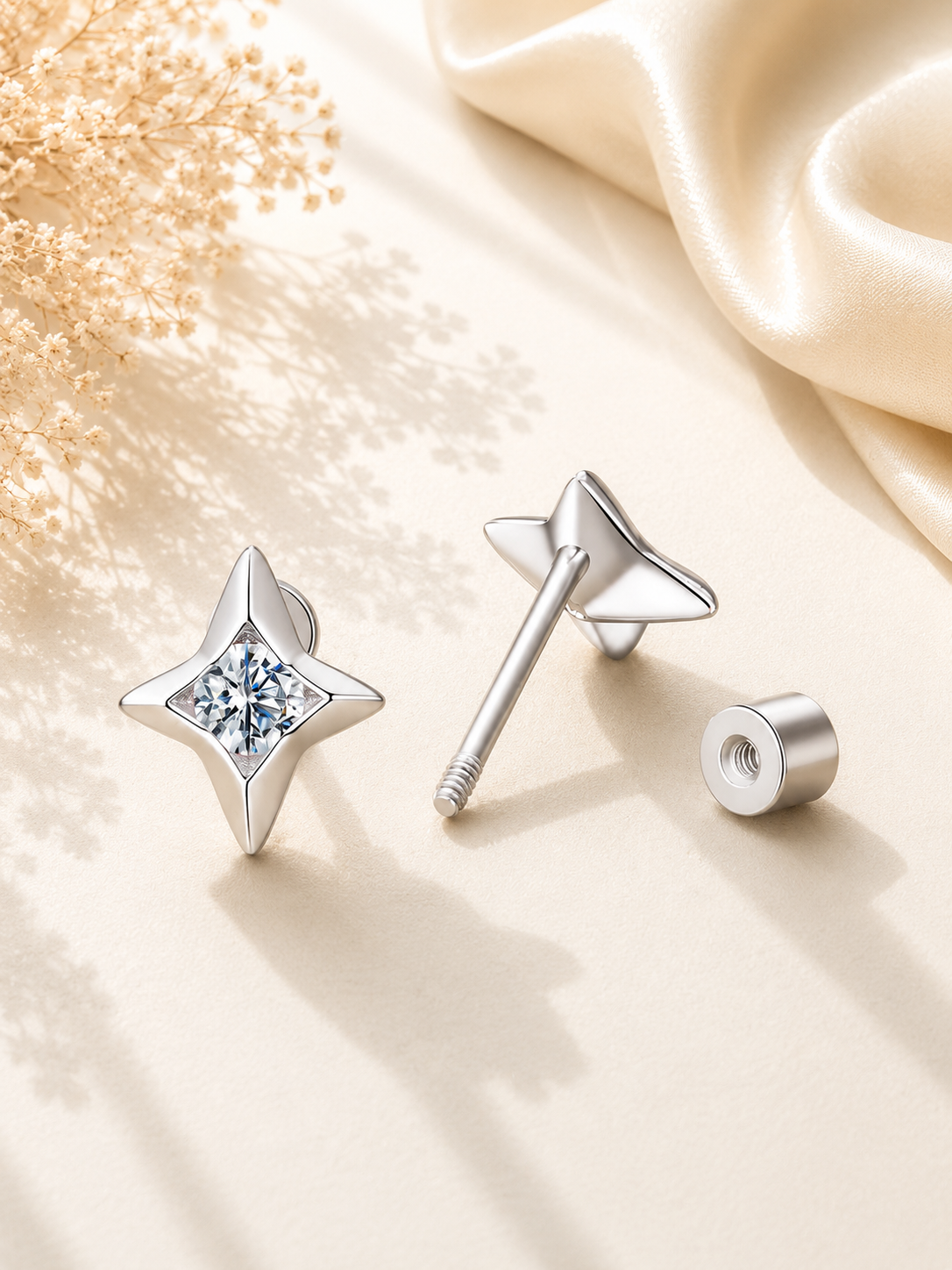 Cercei din argint cu moissanite ideali pentru cadou modern
