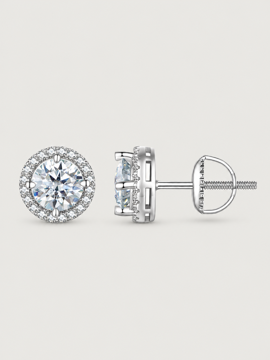 Cercei din Argint Moissanite Radiant Circlet Small