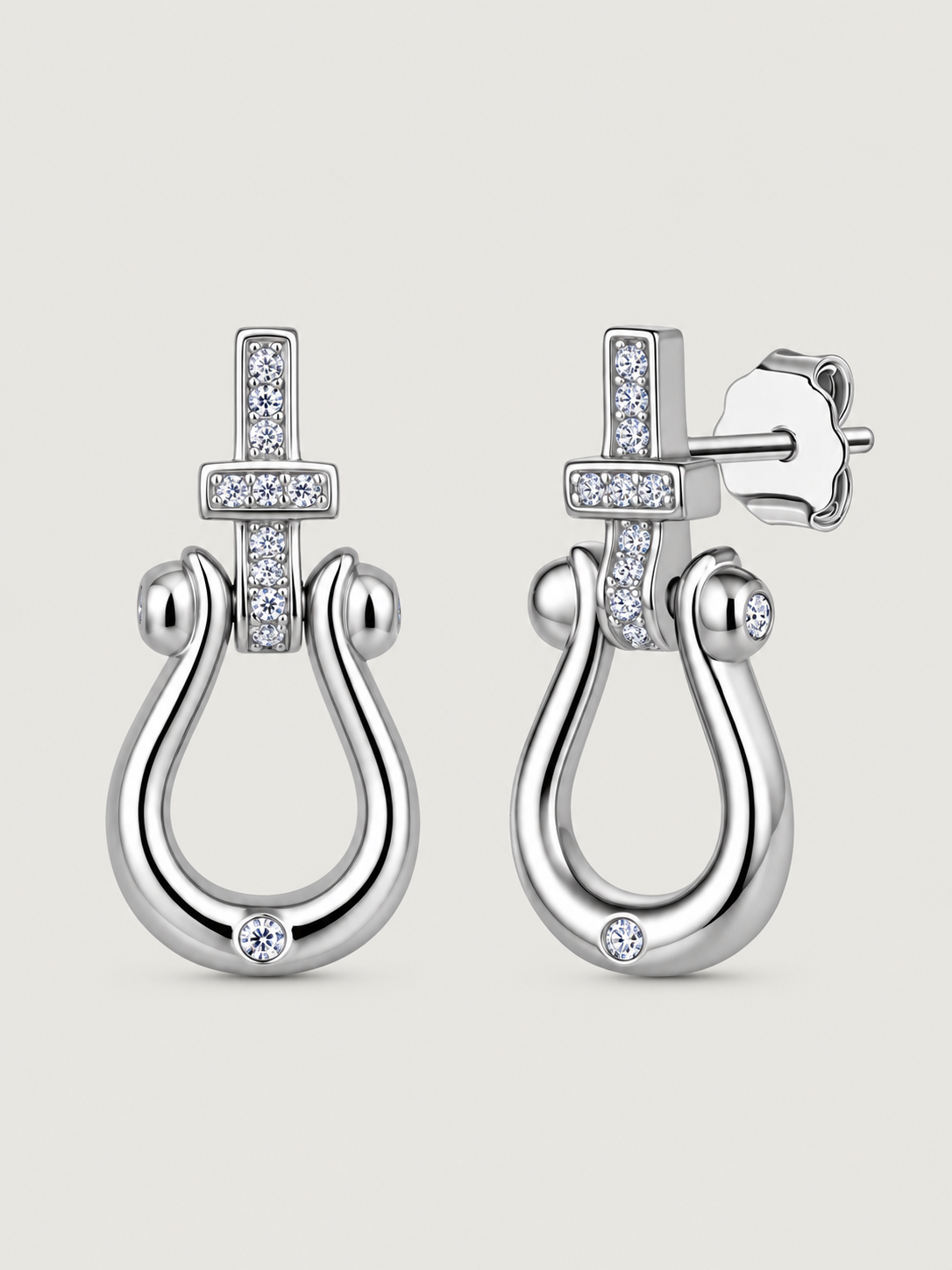Cercei din Argint Moissanite Silver Equestrian Glow