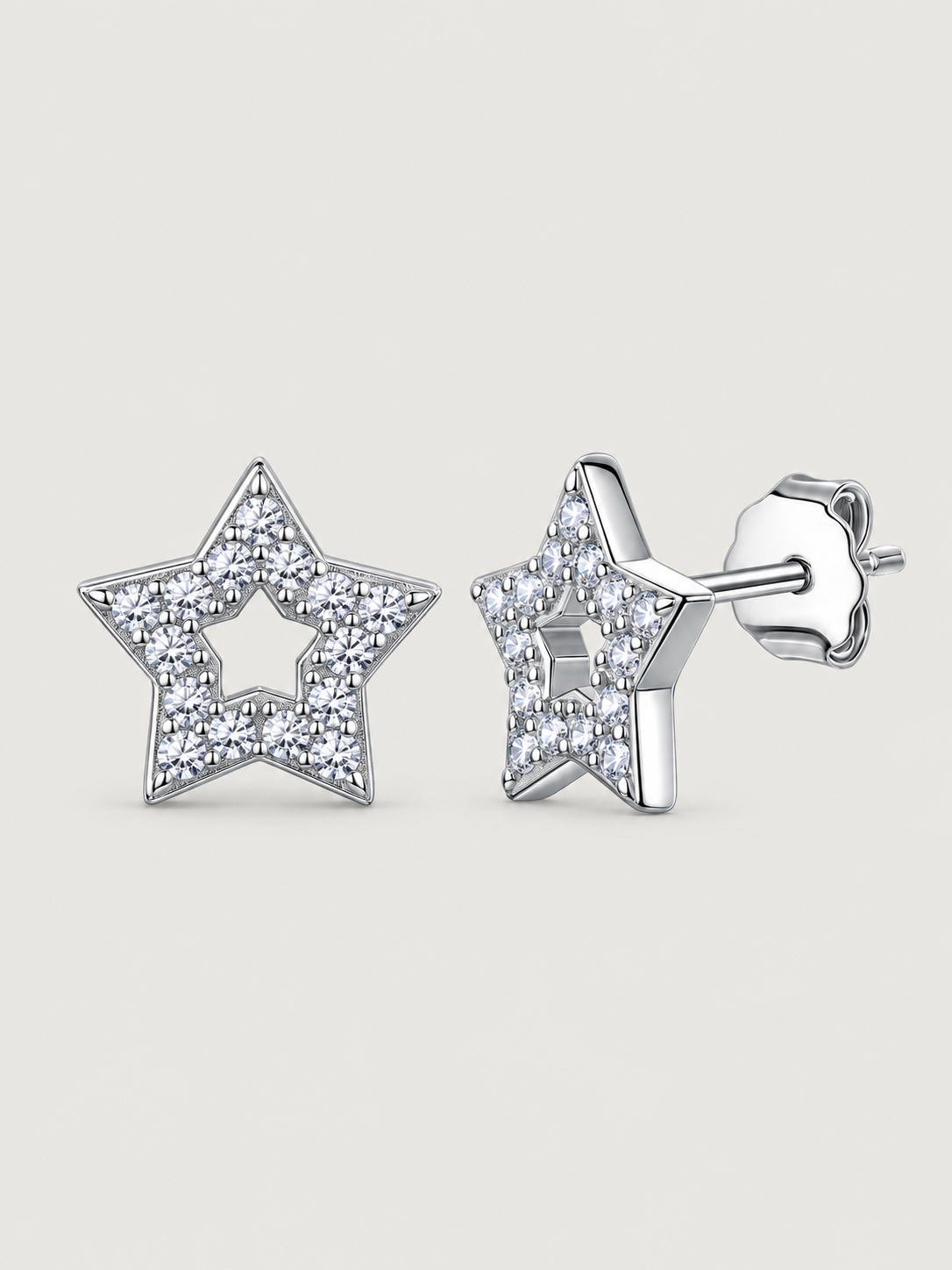 Cercei din Argint Moissanite Silver Starlight
