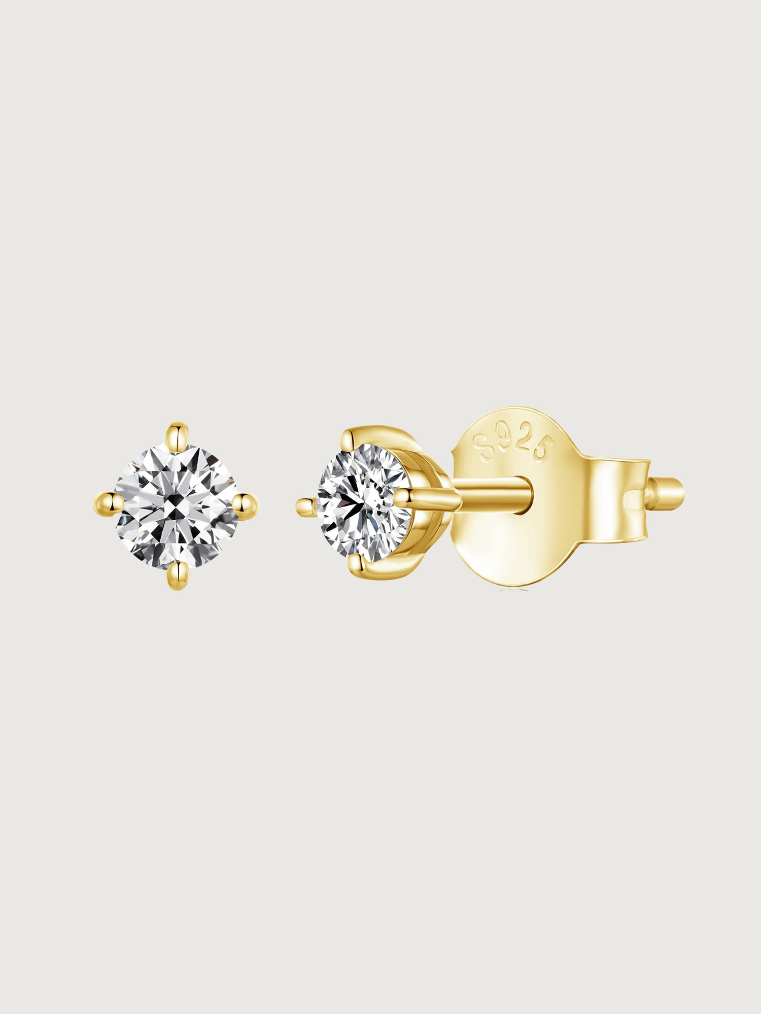 Cercei din argint cu moissanite tip solitaire