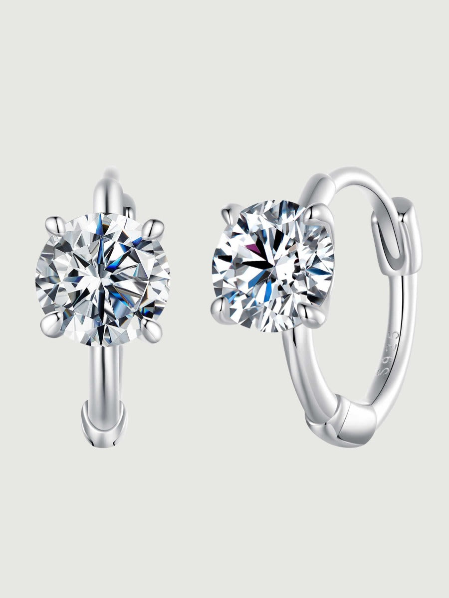 Cercei din argint Moissanite Timeless Sparkle cu certificat GRA