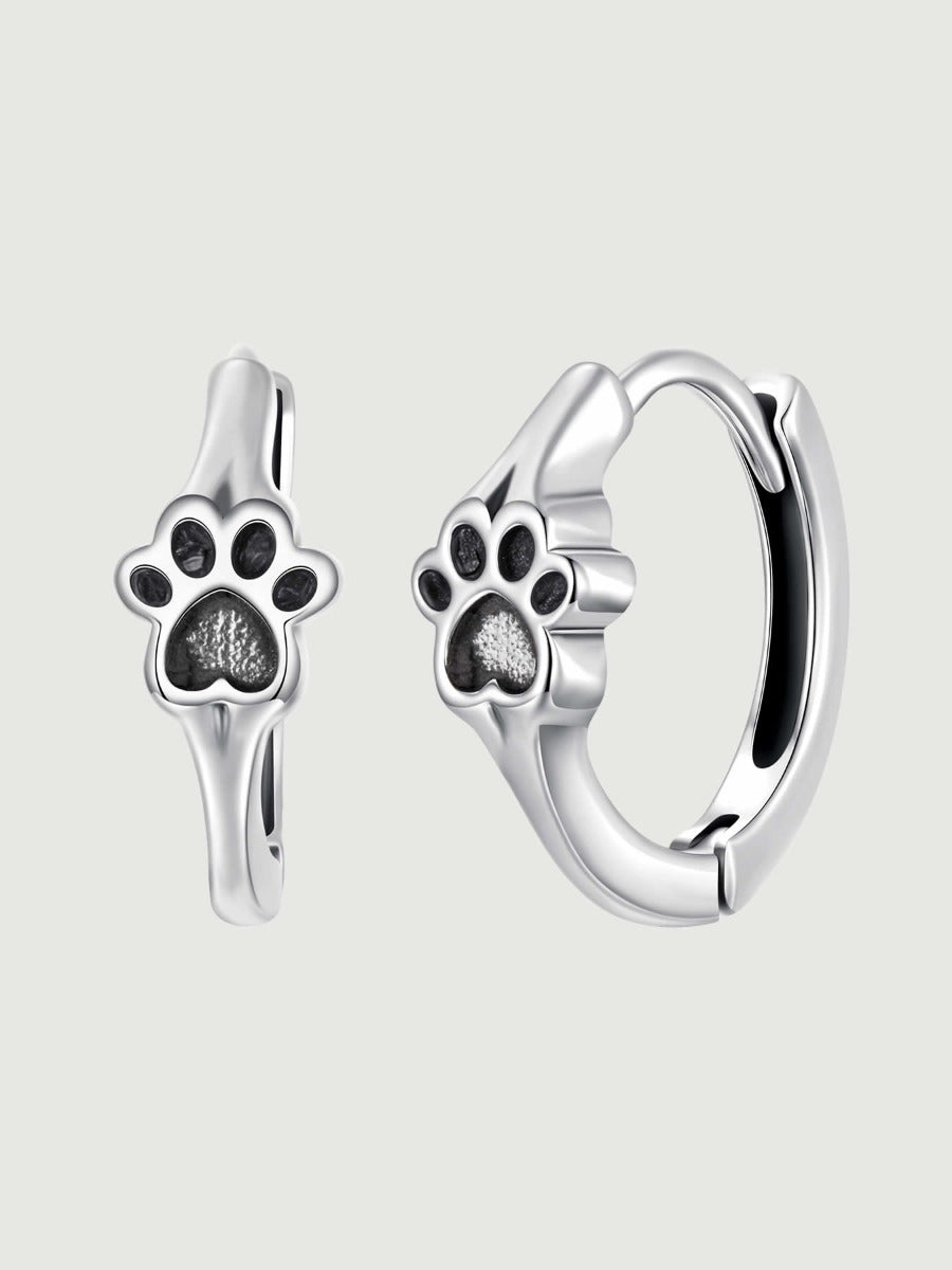 Cercei din argint Pawfect Love cu design în formă de lăbuță