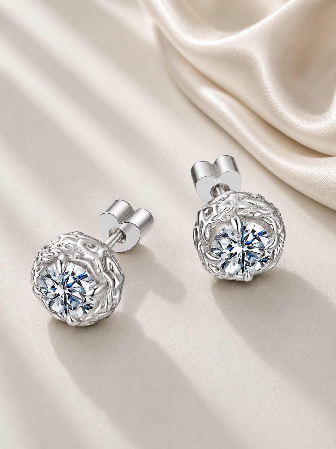 Cercei premium din argint 925 cu moissanite