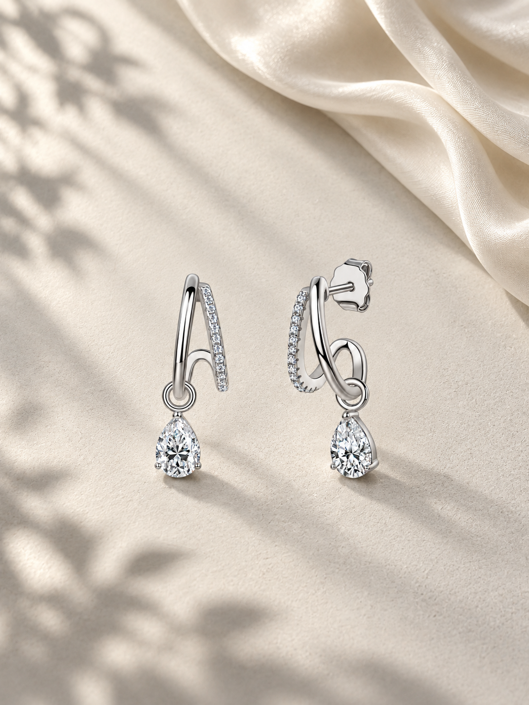 Cercei Argintii cu Moissanite 1,73 CTW