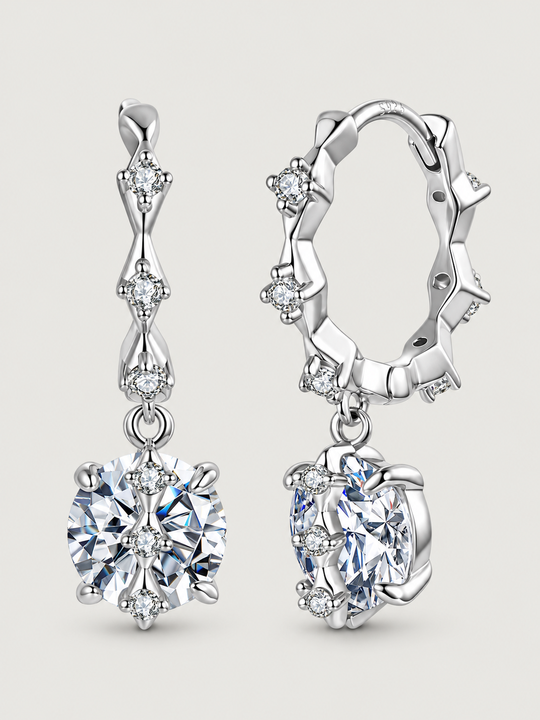 Cercei din Argint cu Moissanite 1 ct Celestial Radiance