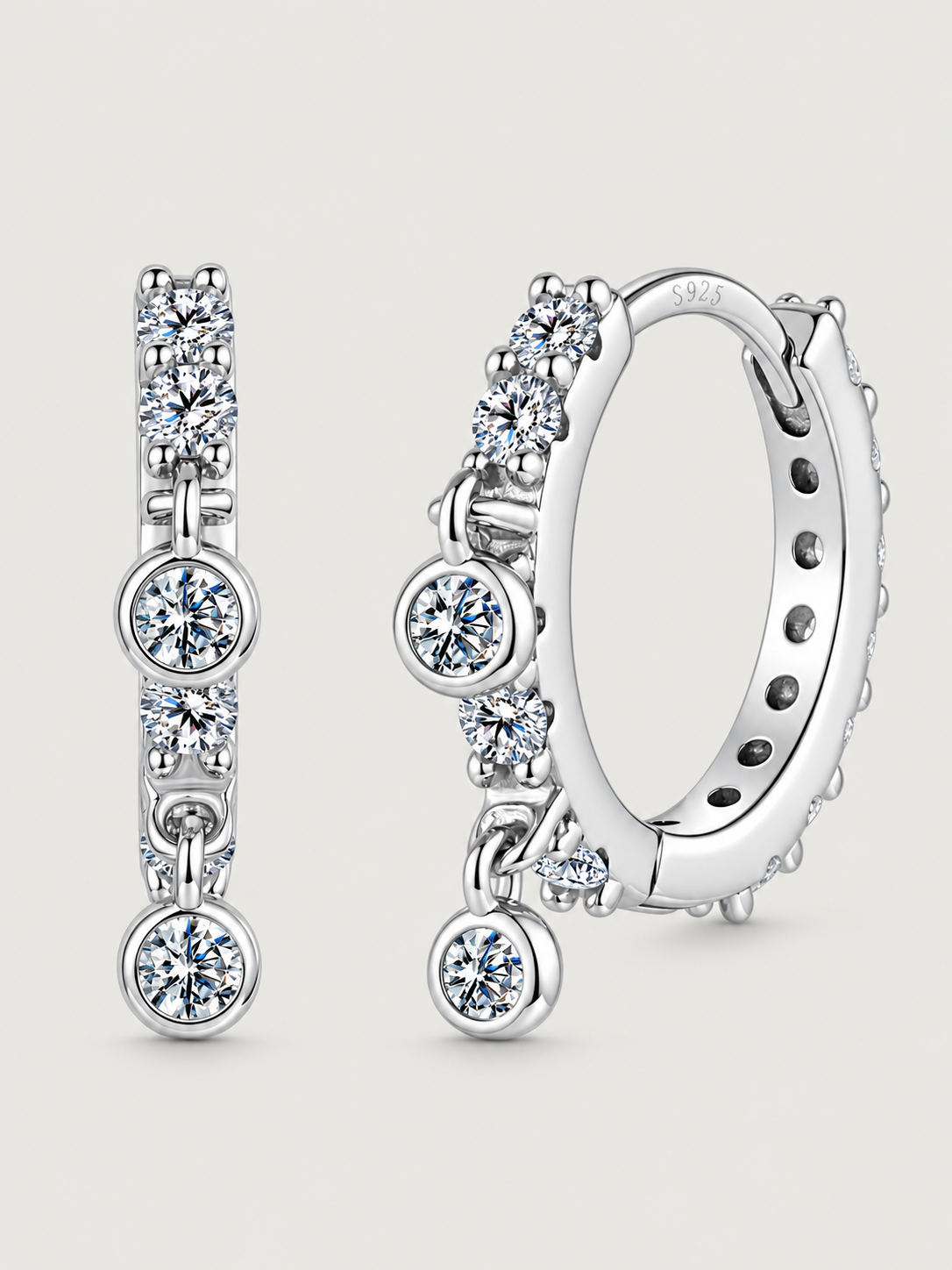 Cercei din Argint cu Moissanite Celestial Drops