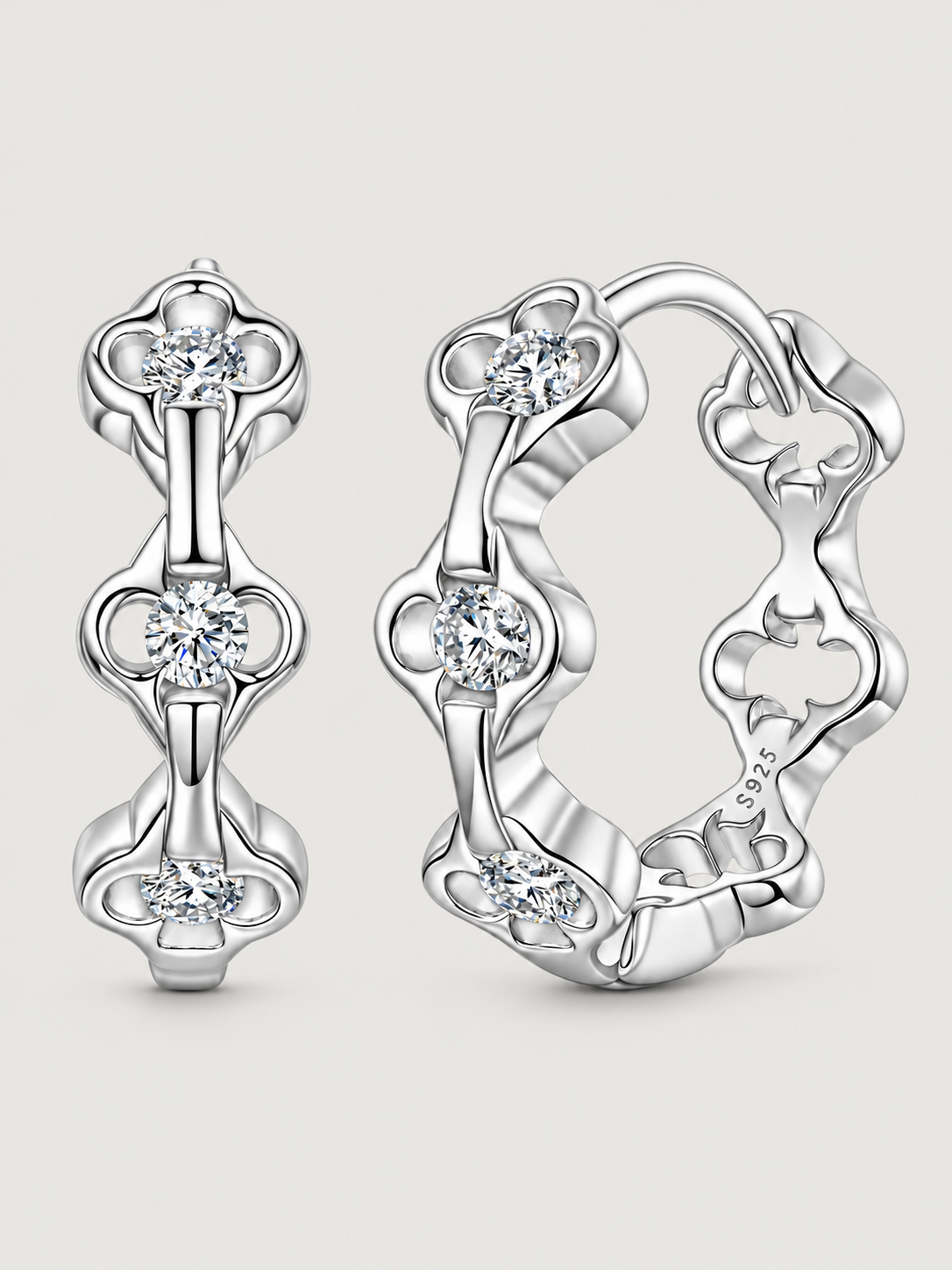 Cercei din Argint Zirconii 5A Clover Elegance