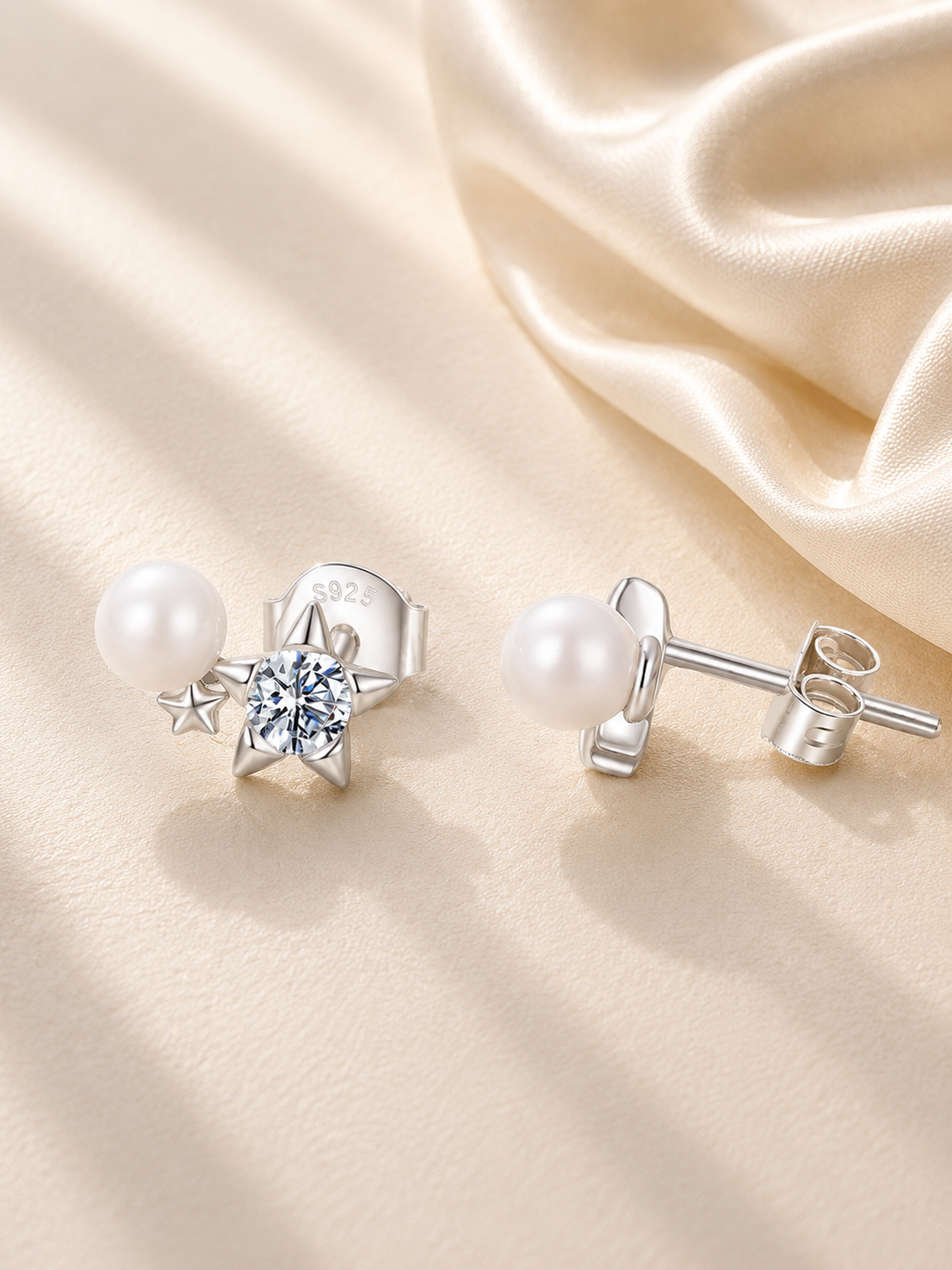 Cercei eleganti din argint 925 cu moissanite