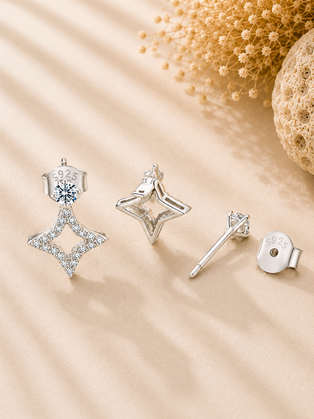 Cercei eleganti cu moissanite