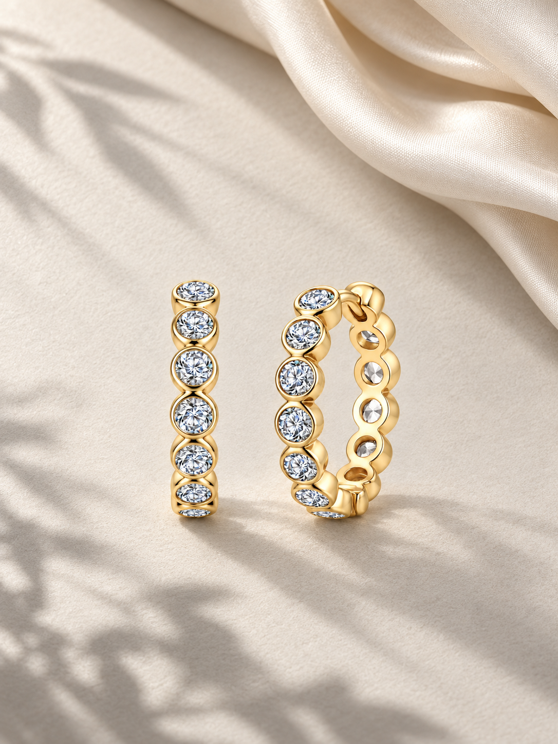 Cercei Gold Infinity Line cu Moissanite 6A