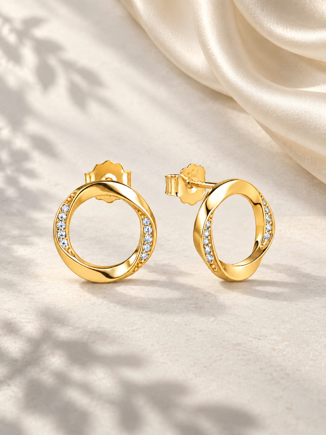 Cercei din Argint 925 Gold cu Moissanite