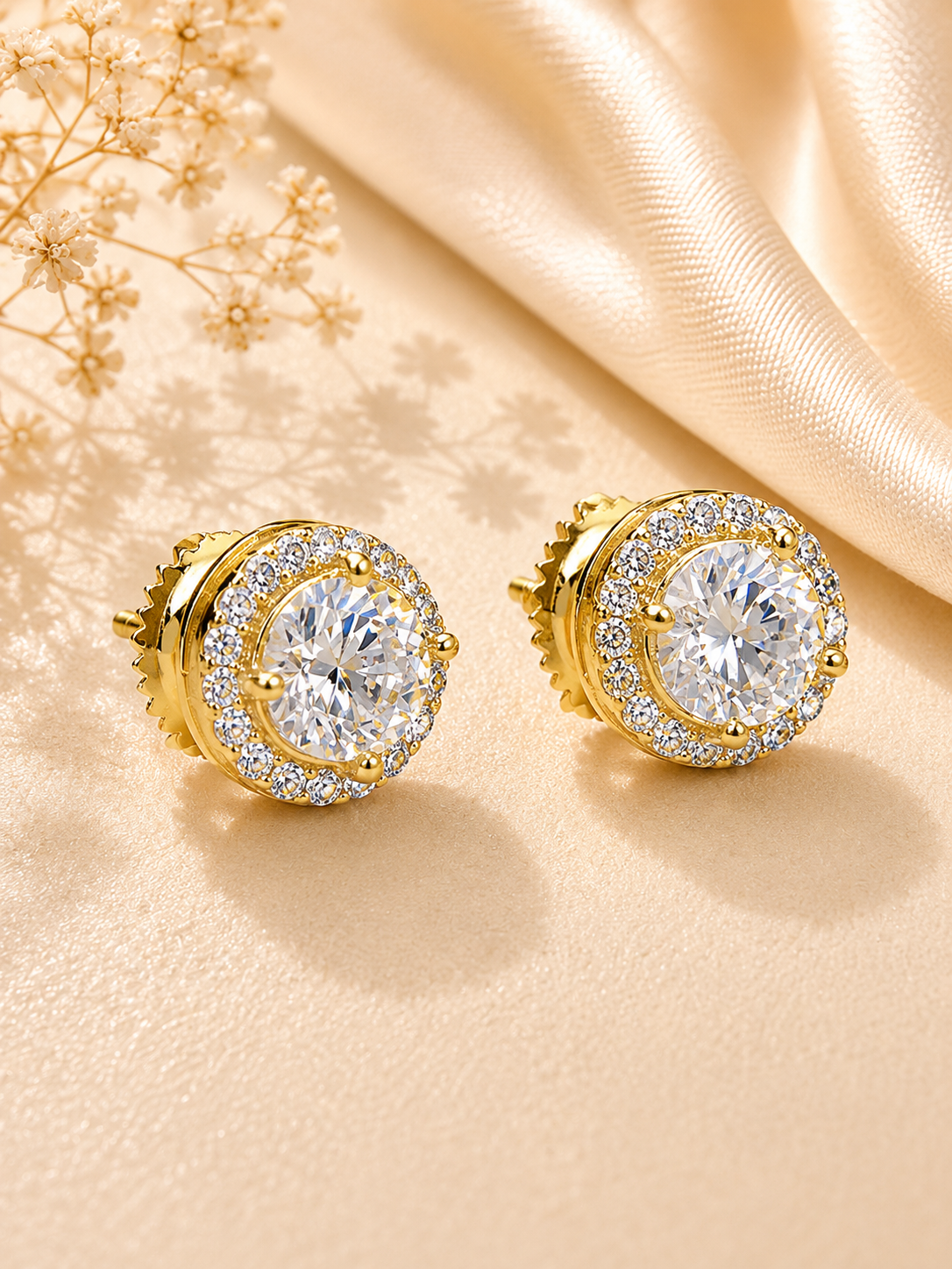 Cercei halo cu aspect de diamant lifestyle