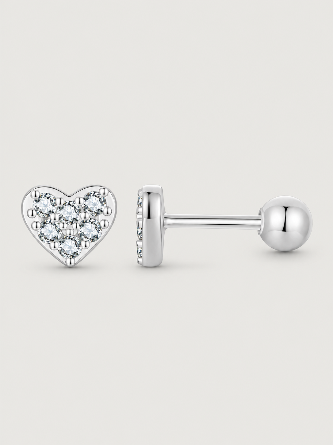 Cercei mici din argint 925 inimă cu zirconiu Heartlight Spark Silver