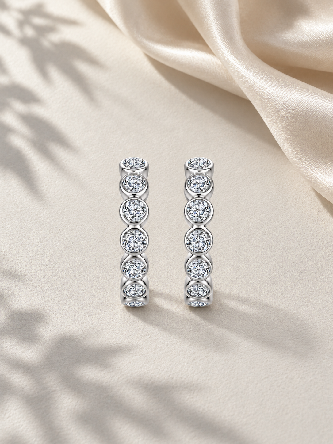 Cercei Silver Infinity Line cu Moissanite 6A