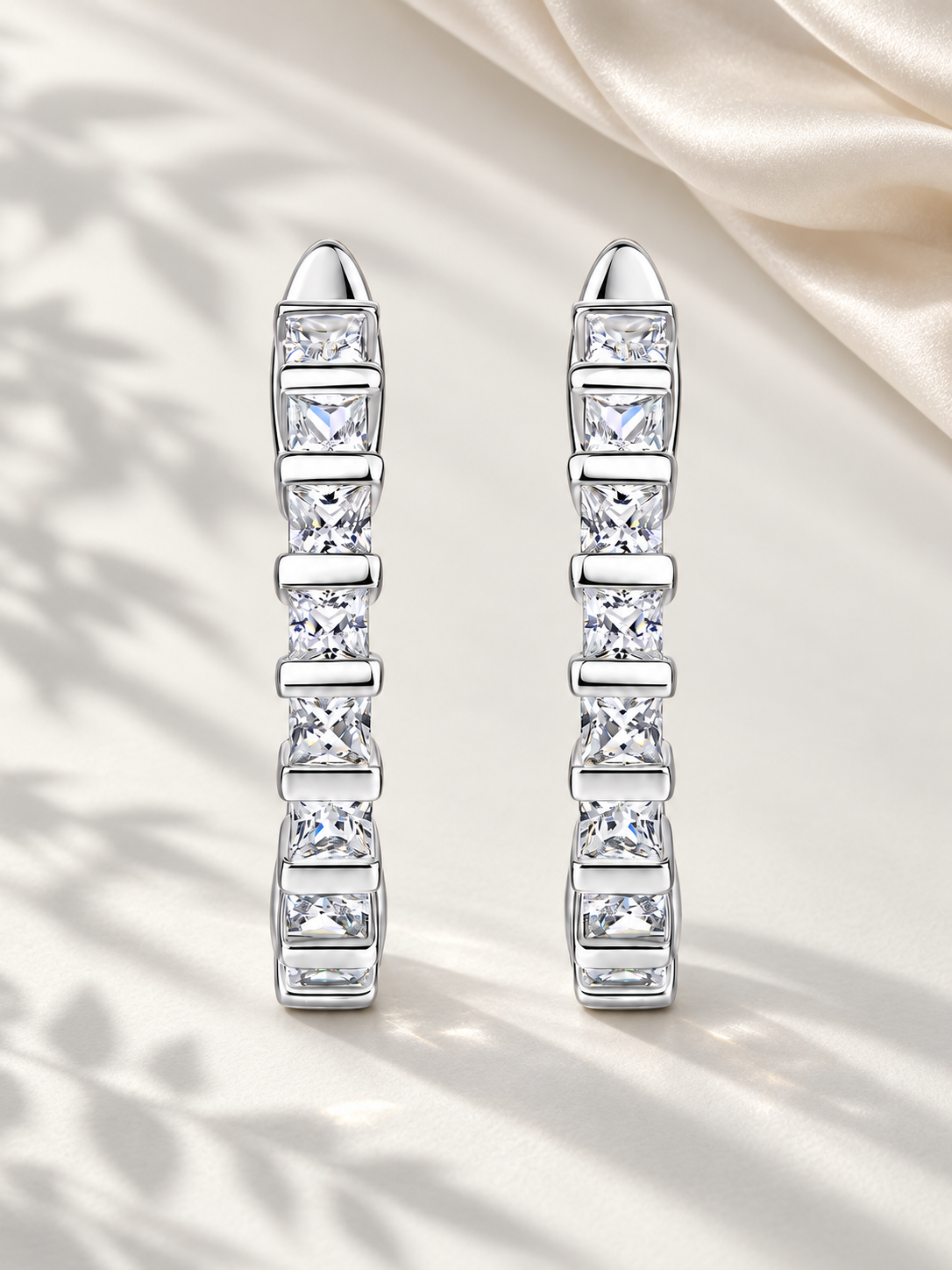Cercei Silver cu Moissanite 1,3 CTW