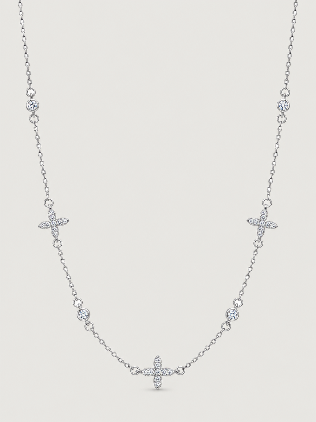 Colier din argint 925 Stellar Grace cu stele pavé