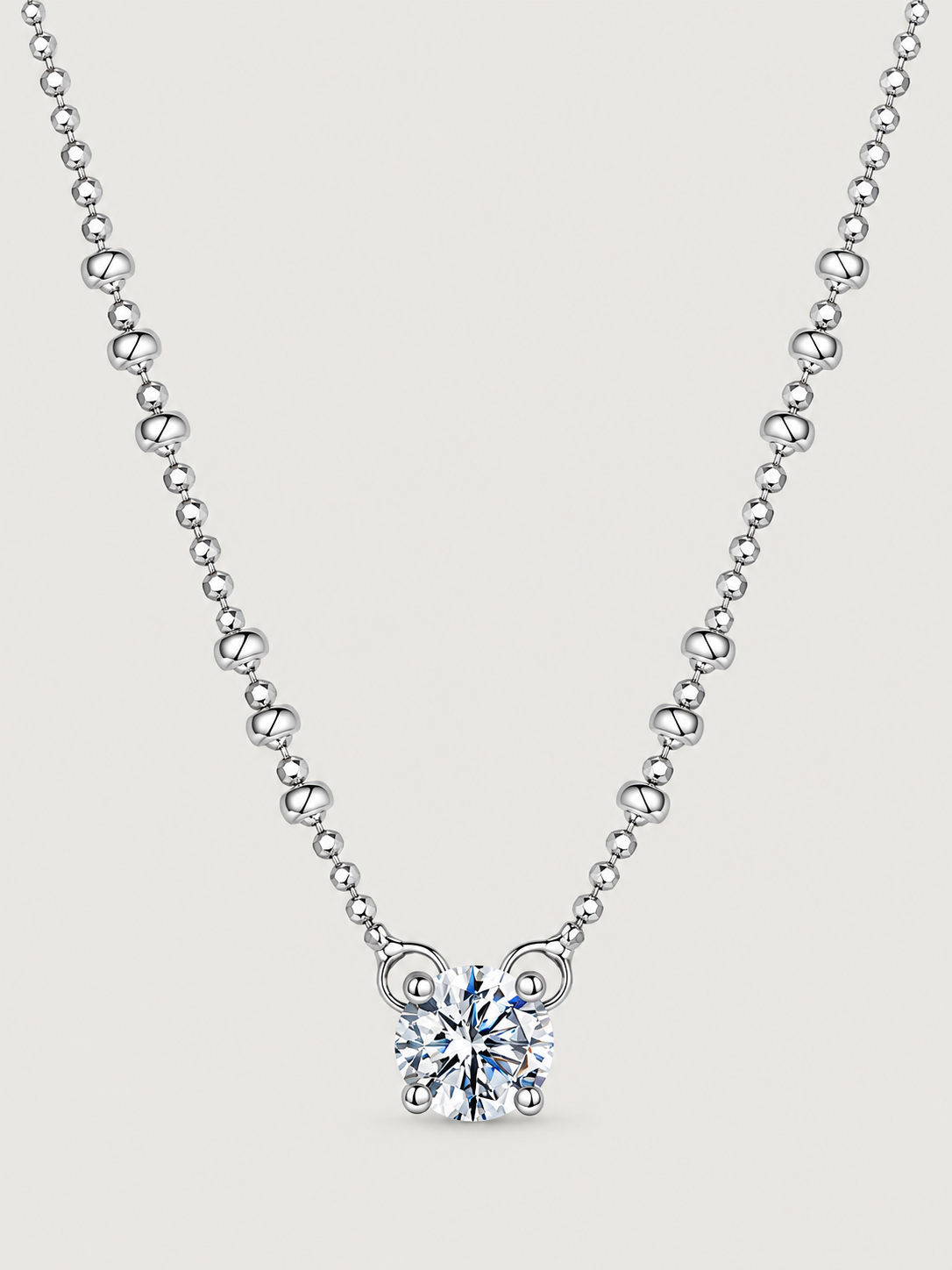 Colier din argint cu moissanite minimalist