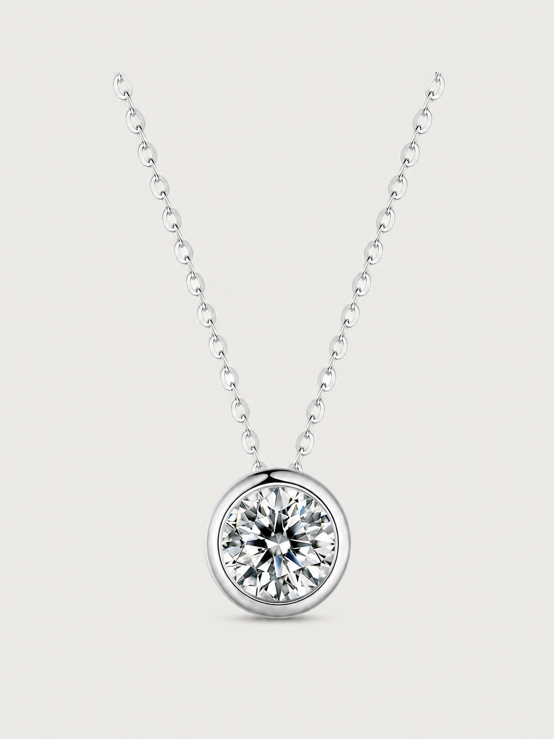 Colier din Argint Moissanite Solitaire 0.5 ct