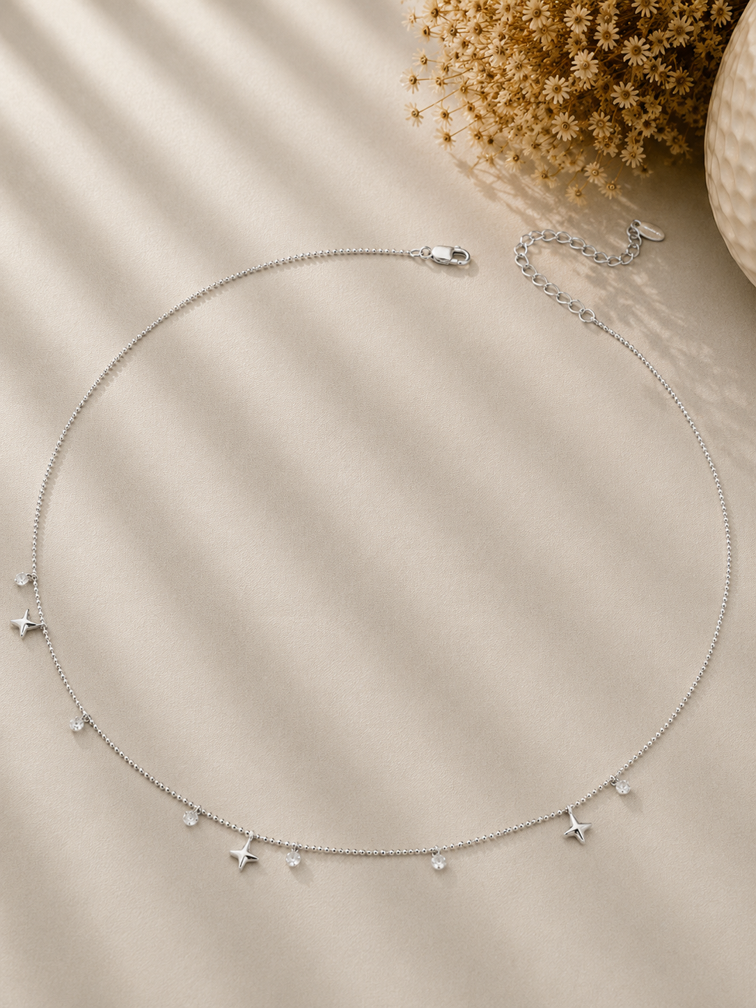 Colier elegant argint cu zirconii si stelute