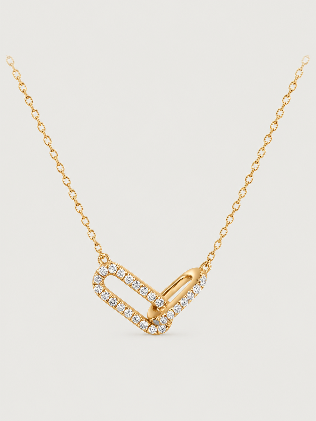 Colier geometric din argint 925 placat cu aur Gold Radiant Unity