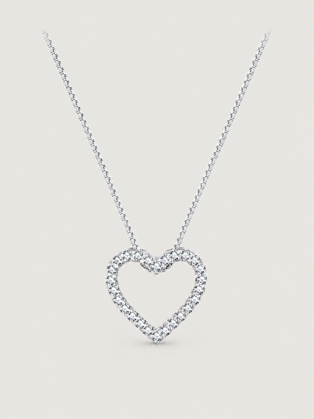 Colier din argint 925 Heart Promise cu pandantiv inimă și moissanite