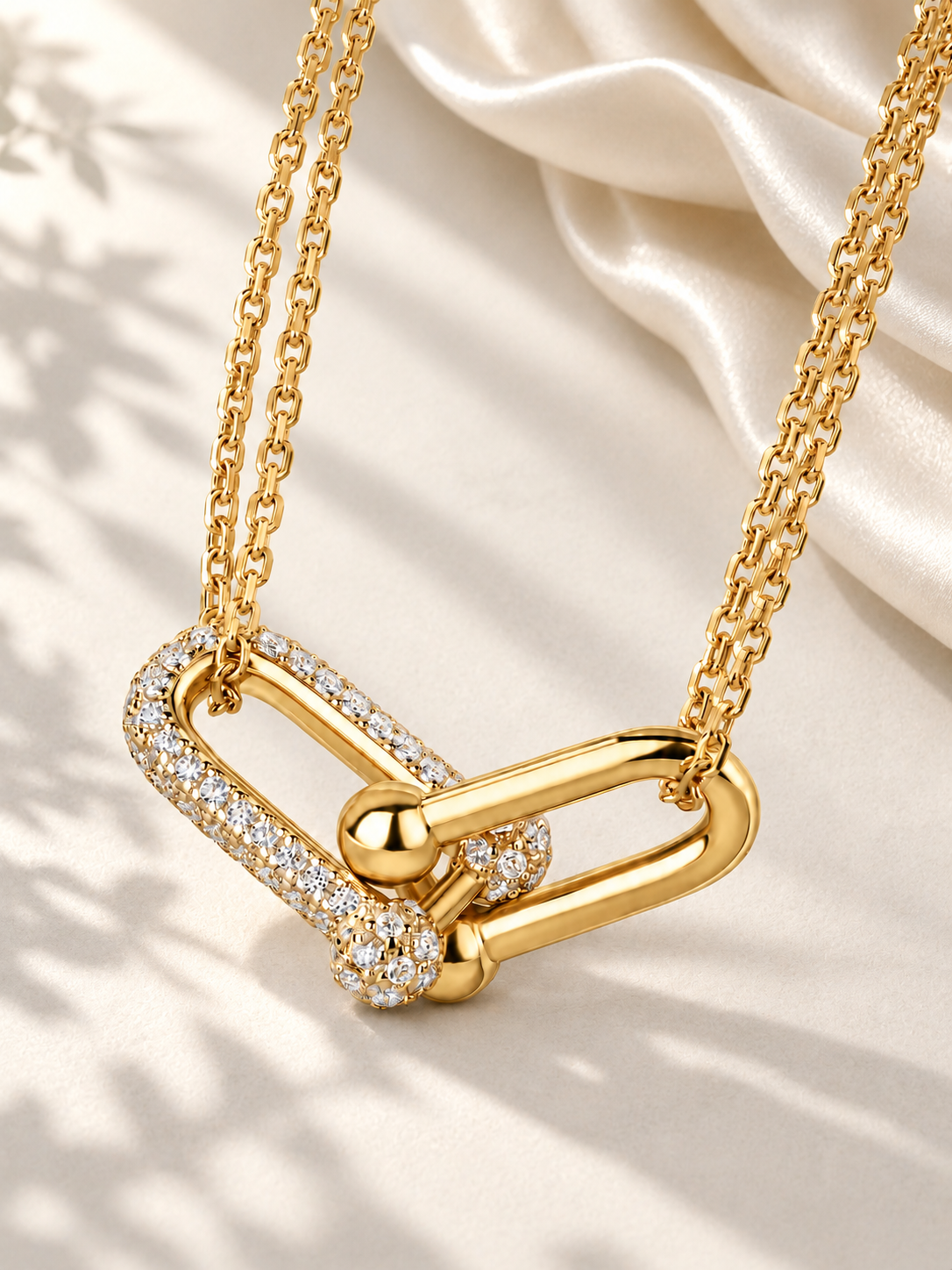 Colier Modern Gold cu 98 Moissanite