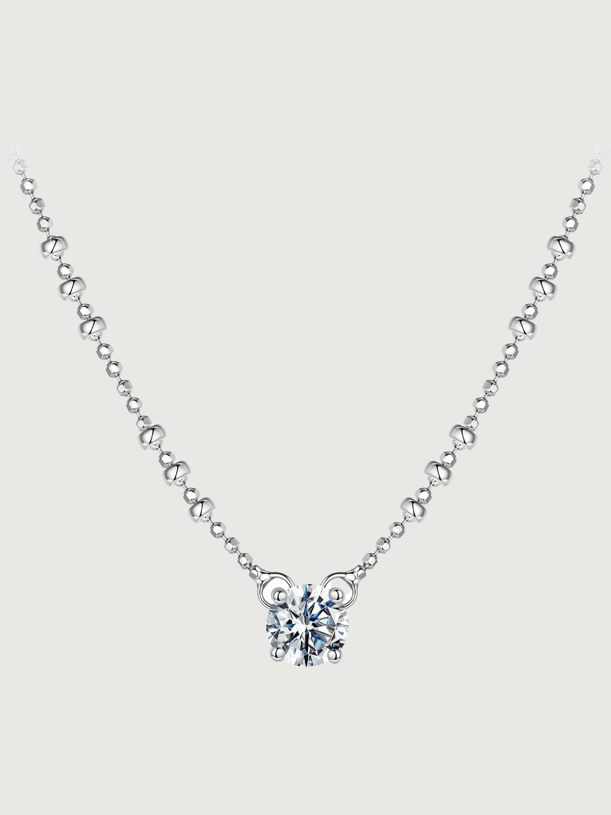 Colier din argint cu moissanite minimalist