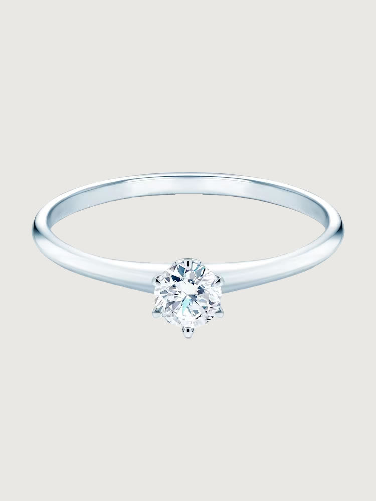 Inel de Logodna Imperial Splendor din Aur Alb cu Diamant 0.13Ct